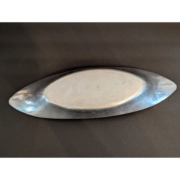 Vintage M.A Spain Aluminum Decorative Oval Serving Tray 16" Long - Picture 6 of 8